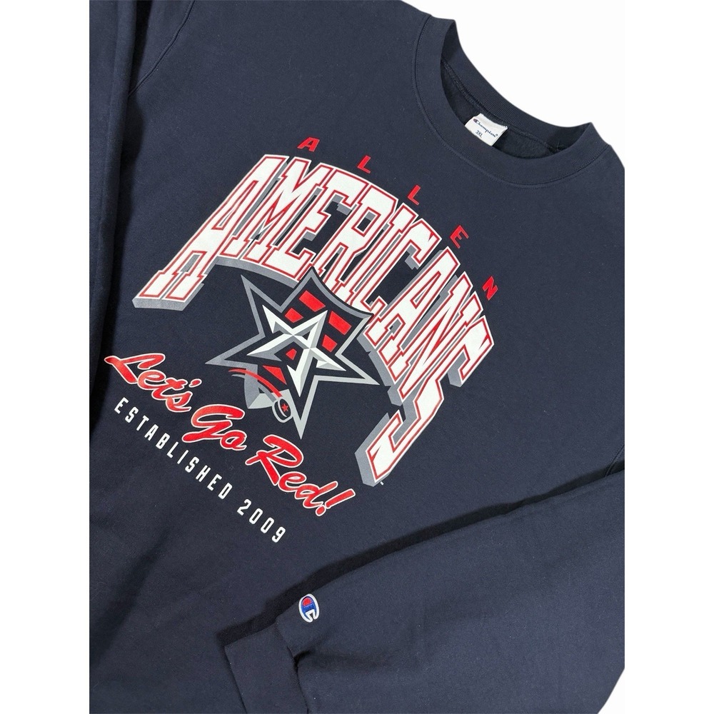 Champion (Lets Go Red!) Allen Americans Long Sleeve Sweatshirt Blue Size 3XL